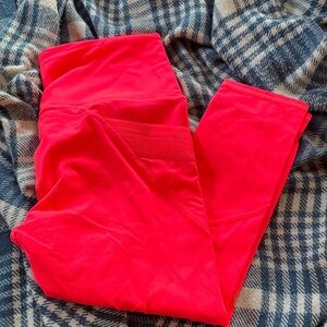 Vibrant Coral Free People crop Leggings